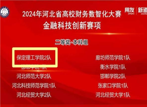 智汇金融，慧聚会计||会计学院荣获2024年第五届河北省高校财务数智化大赛 	——金融科技创新赛项二等奖