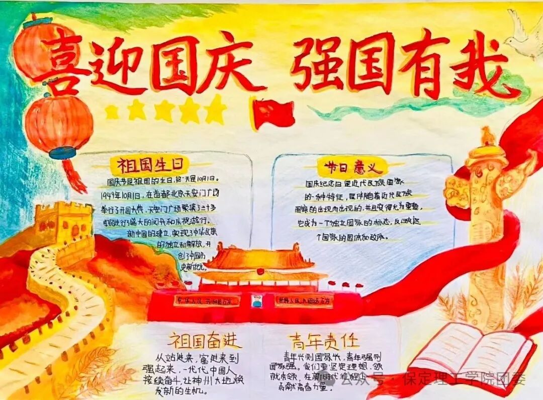 青春告白祖国，赤心礼赞华诞：保定理工学院国庆主题活动作品展示